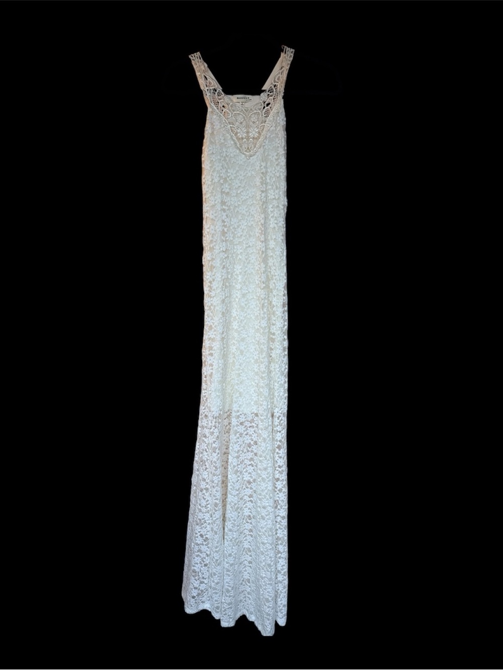 Monteau White Crochet Lace Maxi Dress
